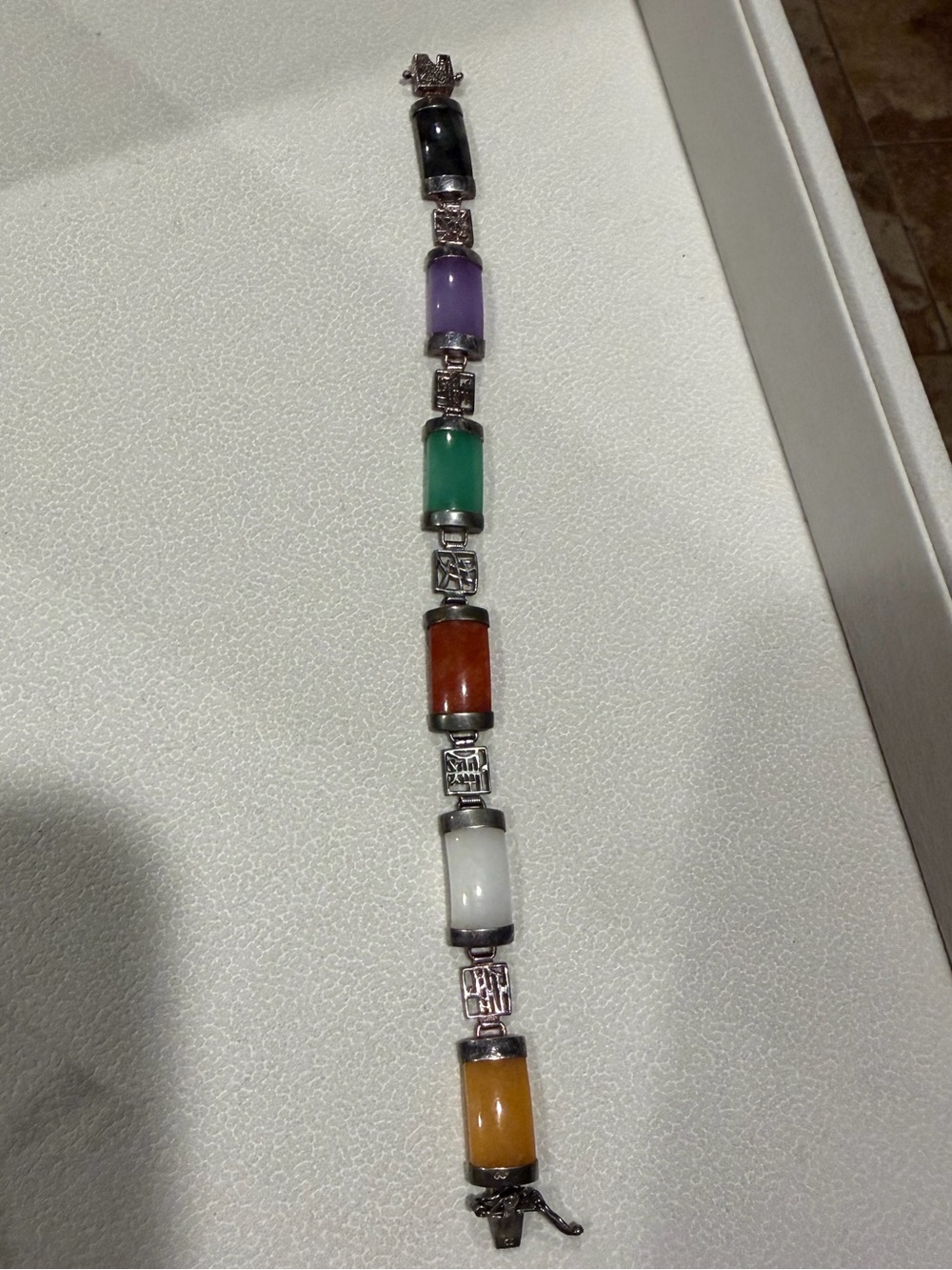 Multicolor Jade Stone Link Bracelet